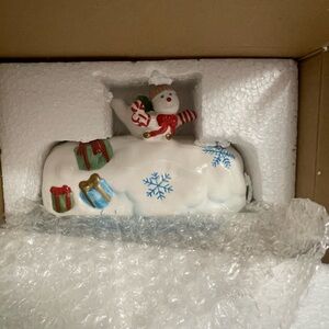 Fitz and Floyd Snowman with Gifts Holiday Decor